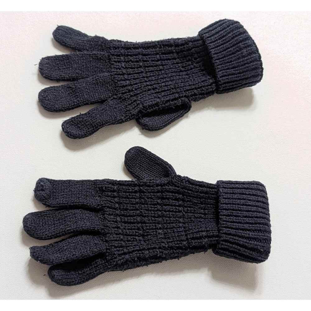 ZARA Navy Knit Gloves Size L